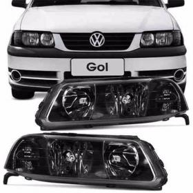 Farol Gol Parati Saveiro G3 Mascara Negra E Cromada