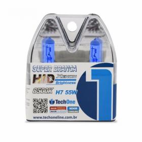 Par de Lâmpadas H7 Super Brancas TechOne - Efeito Xenon 8500k  gol palio vectra fiesta